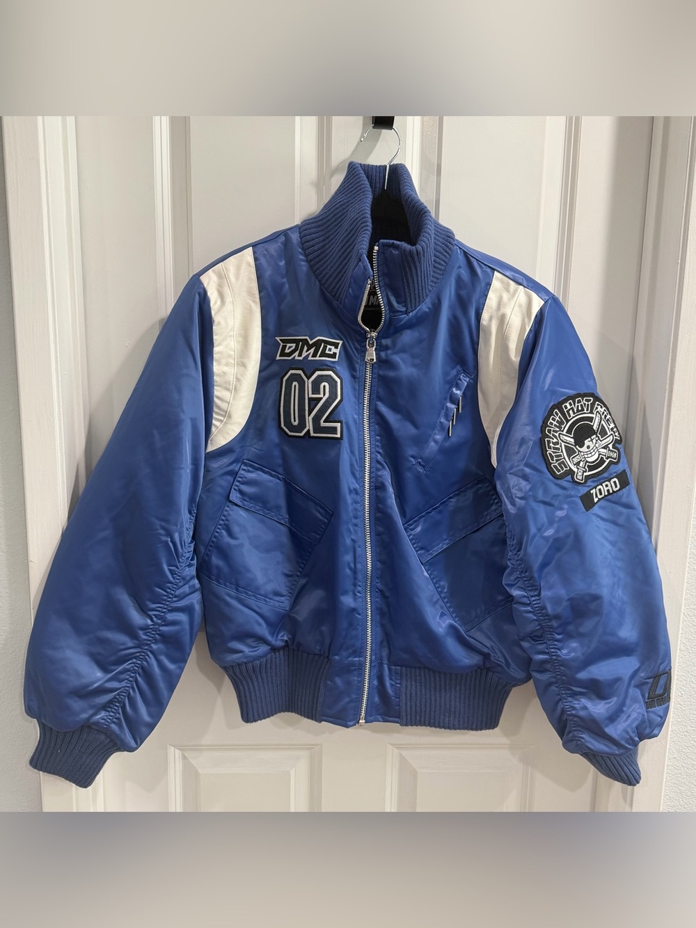 NWOT Dim Mak x One Piece Men’s  Blue ZORO Bomber Jacket Size Small